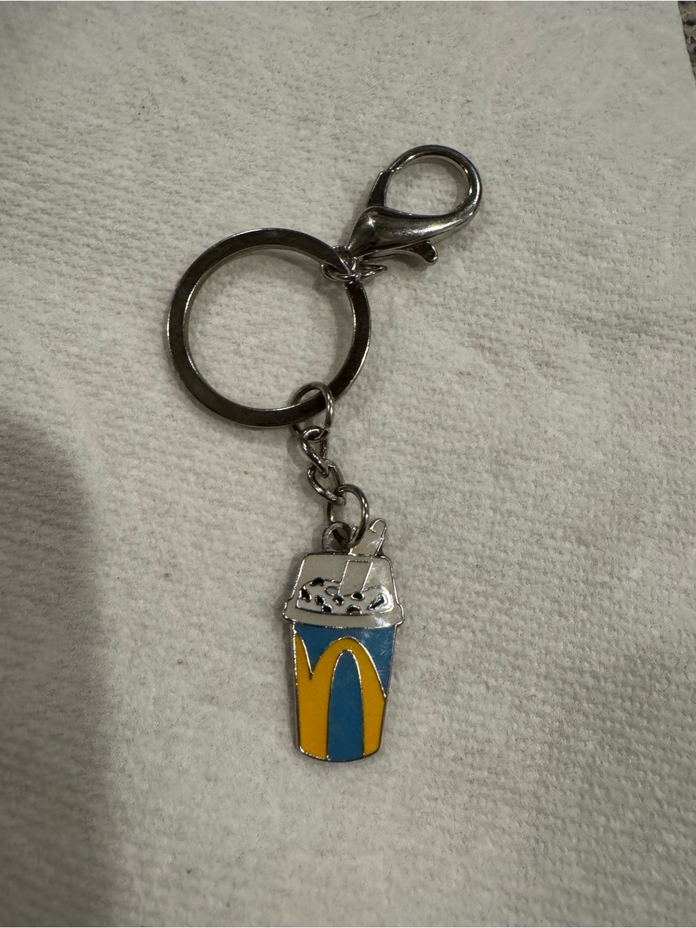 McDonald's Yellow and Blue Shake Pendant Keychain